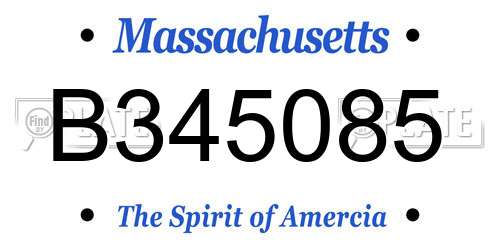 B345085 Massachusetts License Plate