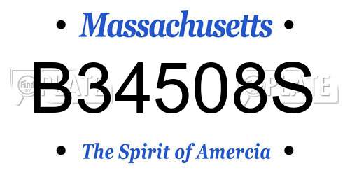 B34508S Massachusetts License Plate