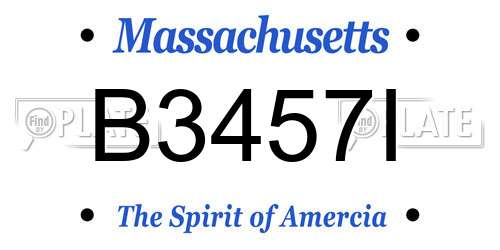 B3457I Massachusetts License Plate