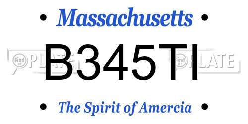 B345TI Massachusetts License Plate