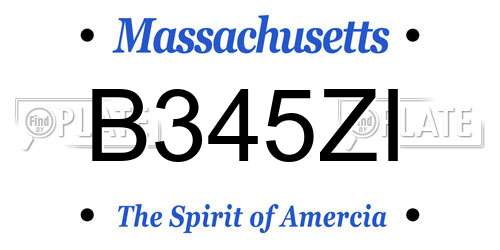 B345ZI Massachusetts License Plate