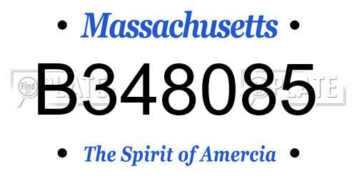 B348085 Massachusetts License Plate