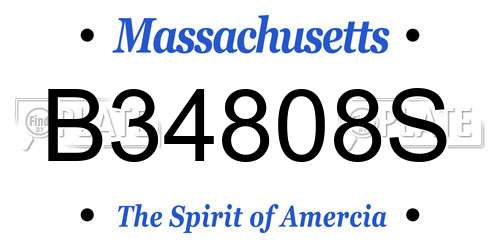 B34808S Massachusetts License Plate