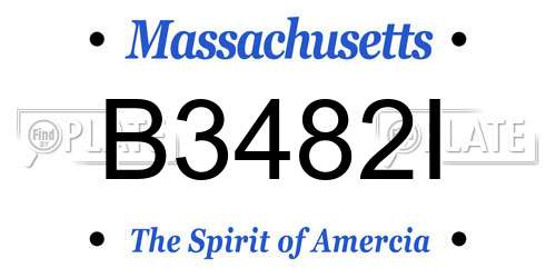 B3482I Massachusetts License Plate