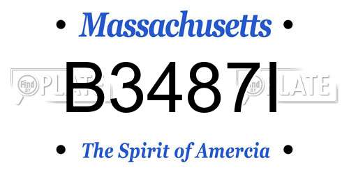 B3487I Massachusetts License Plate