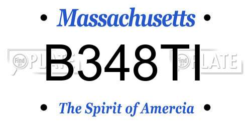 B348TI Massachusetts License Plate