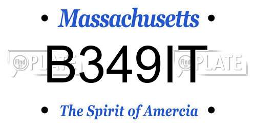 B349IT Massachusetts License Plate