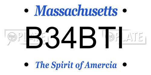 B34BTI Massachusetts License Plate