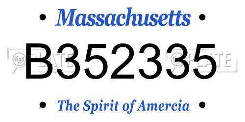 B352335 Massachusetts License Plate