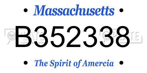 B352338 Massachusetts License Plate