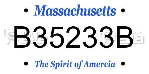 B35233B Massachusetts License Plate