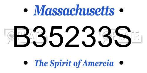 B35233S Massachusetts License Plate