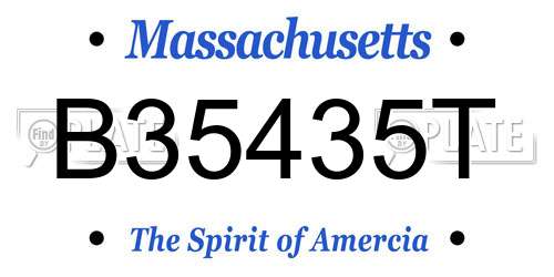 B35435T Massachusetts License Plate
