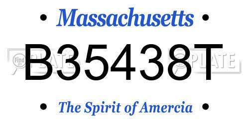 B35438T Massachusetts License Plate