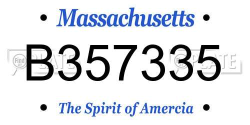 B357335 Massachusetts License Plate