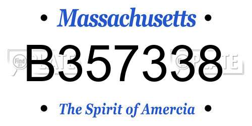 B357338 Massachusetts License Plate