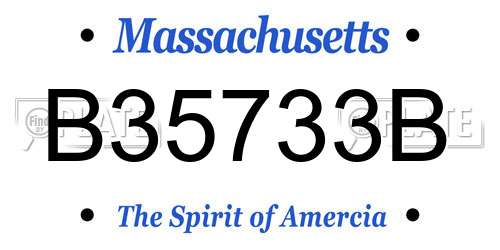 B35733B Massachusetts License Plate