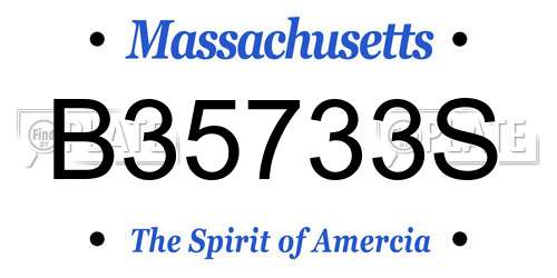 B35733S Massachusetts License Plate