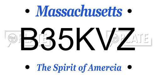 B35KVZ Massachusetts License Plate