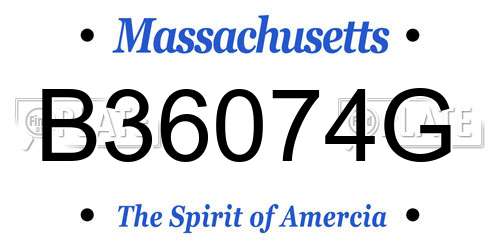 B36074G Massachusetts License Plate