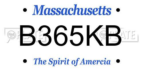 B365KB Massachusetts License Plate