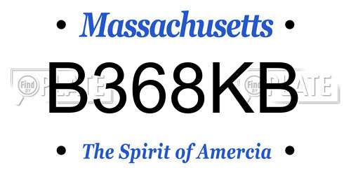 B368KB Massachusetts License Plate