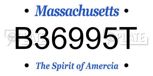 B36995T Massachusetts License Plate