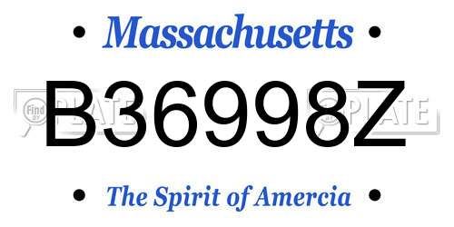B36998Z Massachusetts License Plate