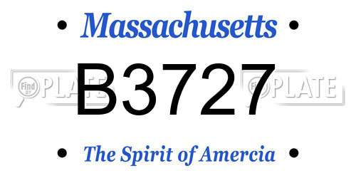 B3727 Massachusetts License Plate