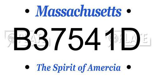 B37541D Massachusetts License Plate
