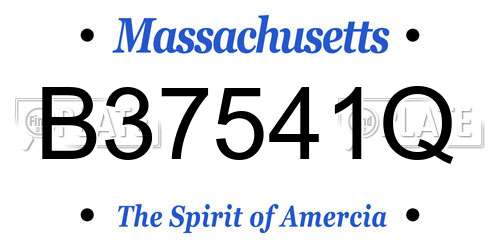 B37541Q Massachusetts License Plate
