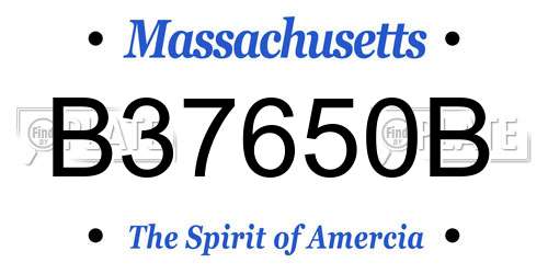 B37650B Massachusetts License Plate