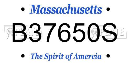 B37650S Massachusetts License Plate