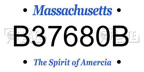 B37680B Massachusetts License Plate