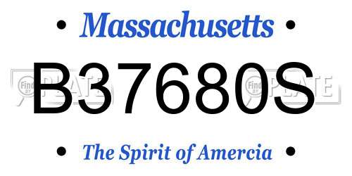 B37680S Massachusetts License Plate