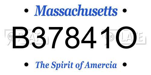 B37841O Massachusetts License Plate