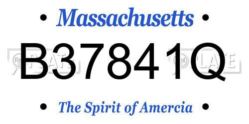 B37841Q Massachusetts License Plate