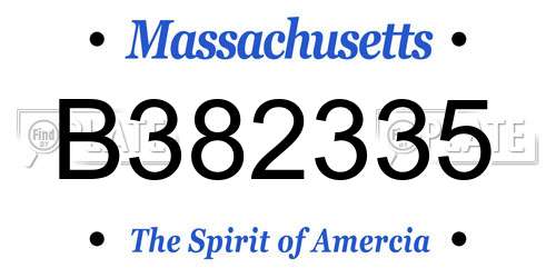 B382335 Massachusetts License Plate
