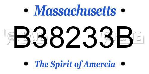 B38233B Massachusetts License Plate