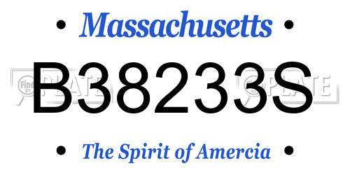 B38233S Massachusetts License Plate