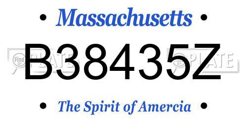 B38435Z Massachusetts License Plate