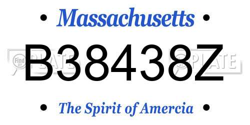 B38438Z Massachusetts License Plate