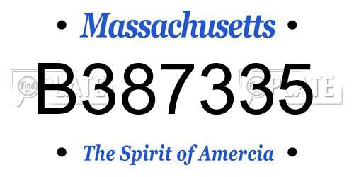 B387335 Massachusetts License Plate