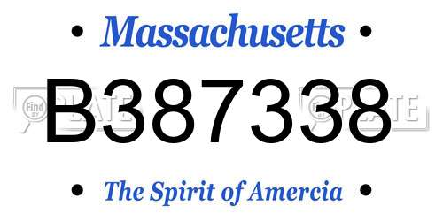 B387338 Massachusetts License Plate