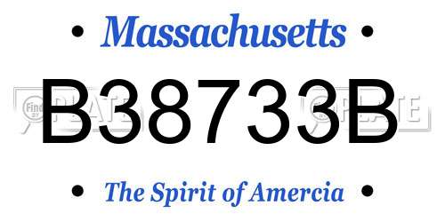 B38733B Massachusetts License Plate