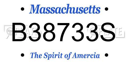 B38733S Massachusetts License Plate