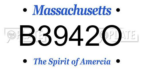 B3942O Massachusetts License Plate