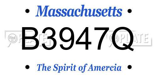 B3947Q Massachusetts License Plate
