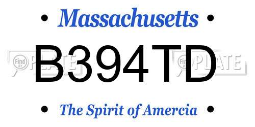 B394TD Massachusetts License Plate