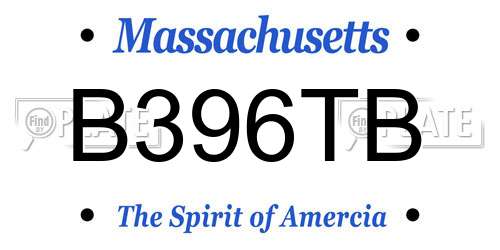 B396TB Massachusetts License Plate